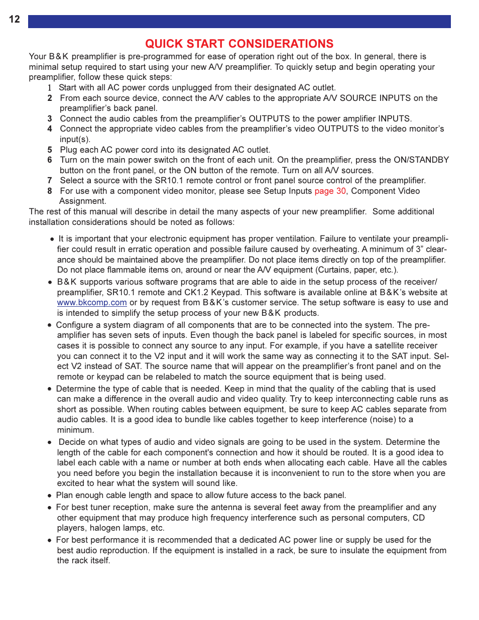 Quick start considerations, Hardware connections | B&K Series 2 User Manual | Page 14 / 64