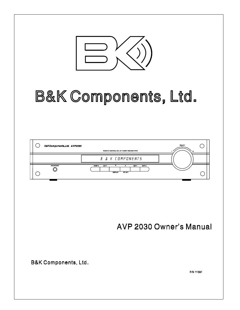 B&K AVP 2030 User Manual | 38 pages