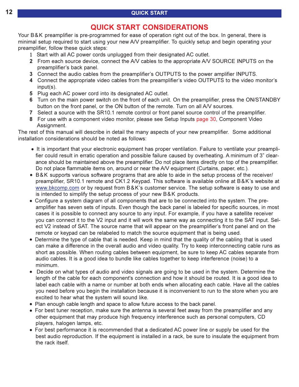 Quick start considerations | B&K 13790 1104 User Manual | Page 14 / 64