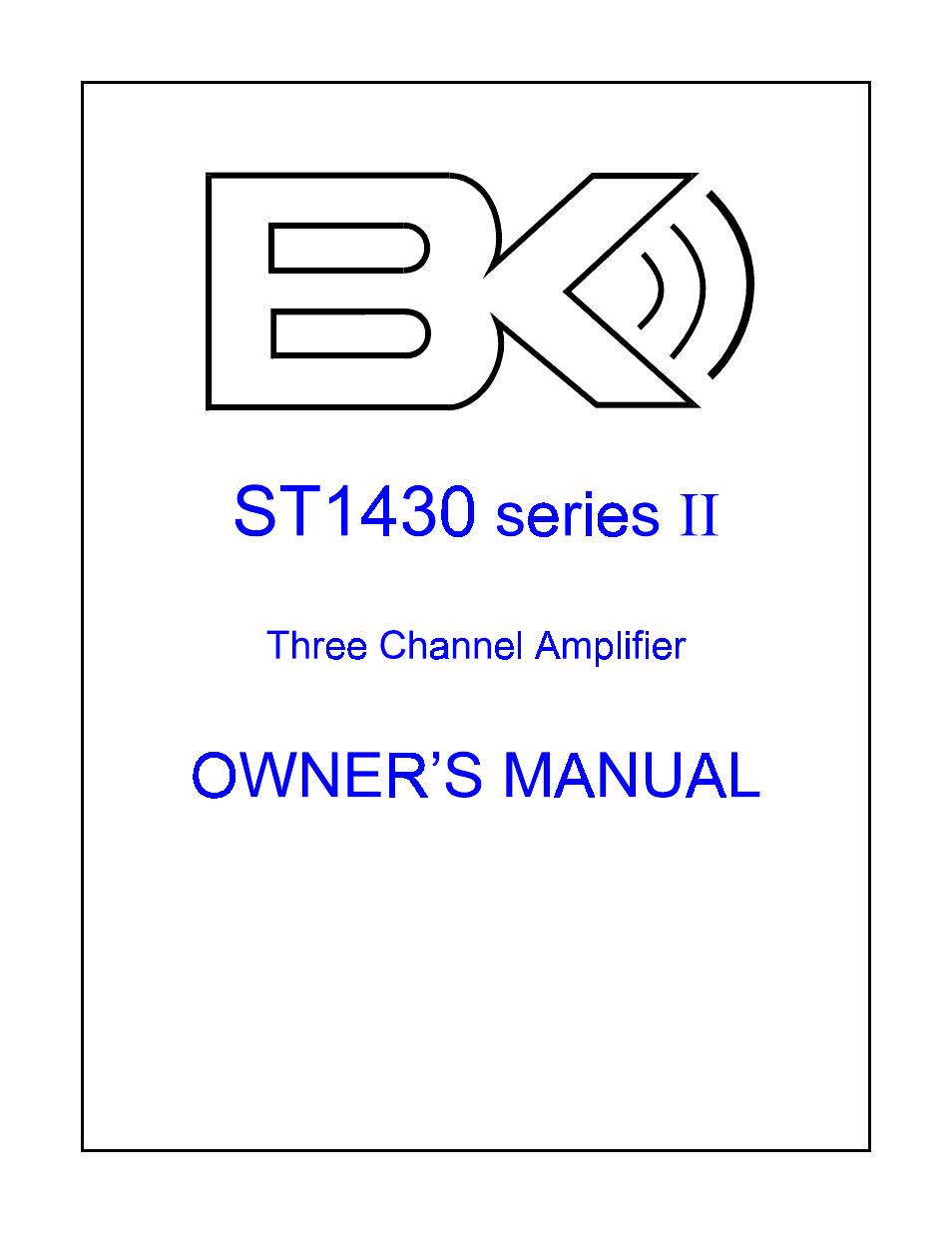 B&K ST1430 Series II User Manual | 16 pages