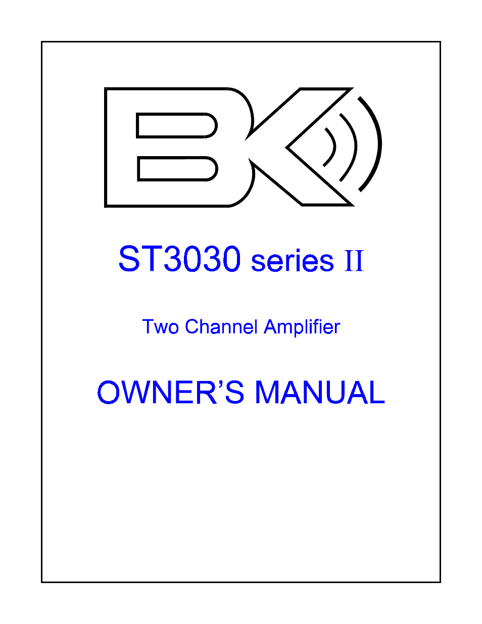 B&K ST3030 Series II User Manual | 16 pages