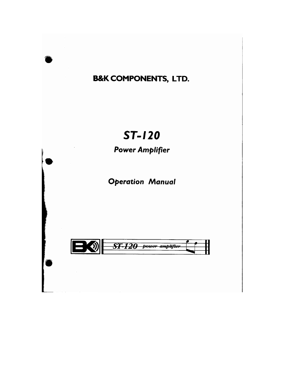 B&K ST-120 User Manual | 5 pages