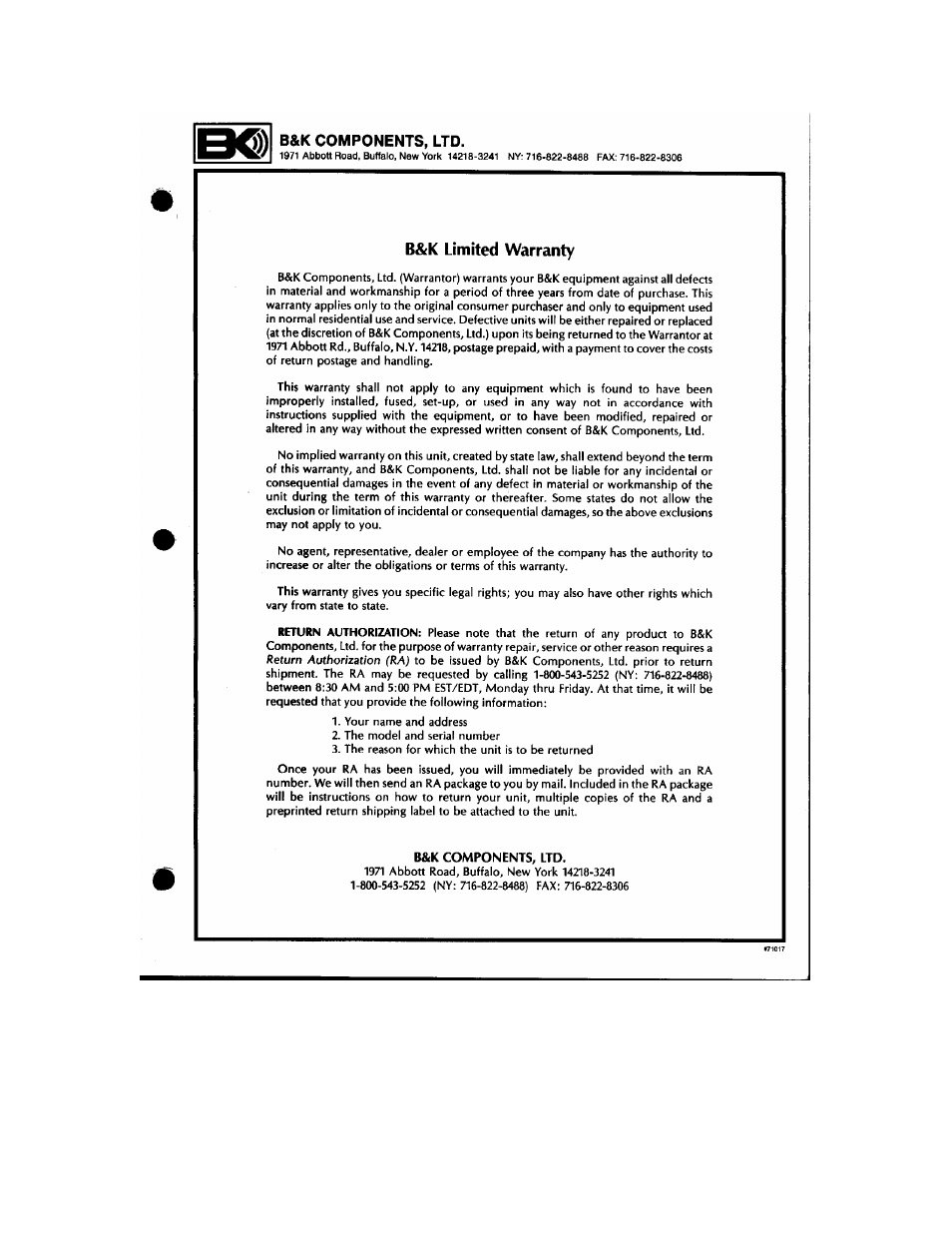 B&K ST-120 User Manual | Page 5 / 5