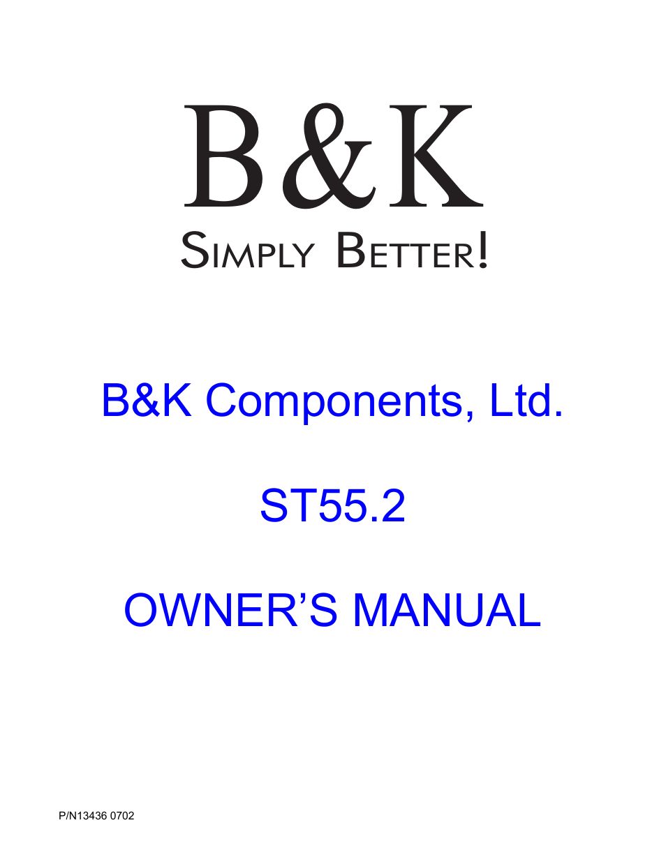 B&K ST55.2 User Manual | 16 pages