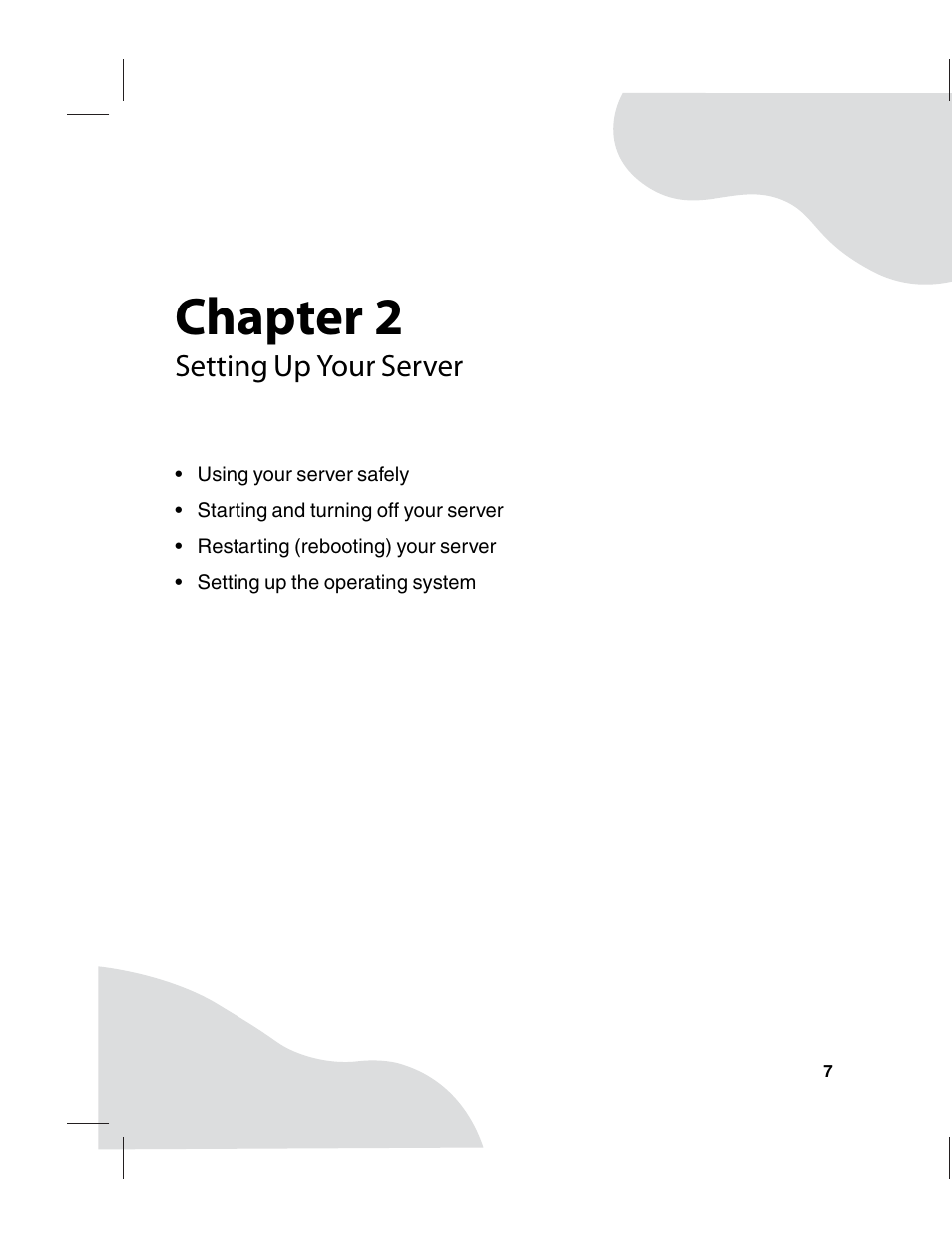 Setting up your server, Chapter 2 | Gateway E-9220T User Manual | Page 12 / 124