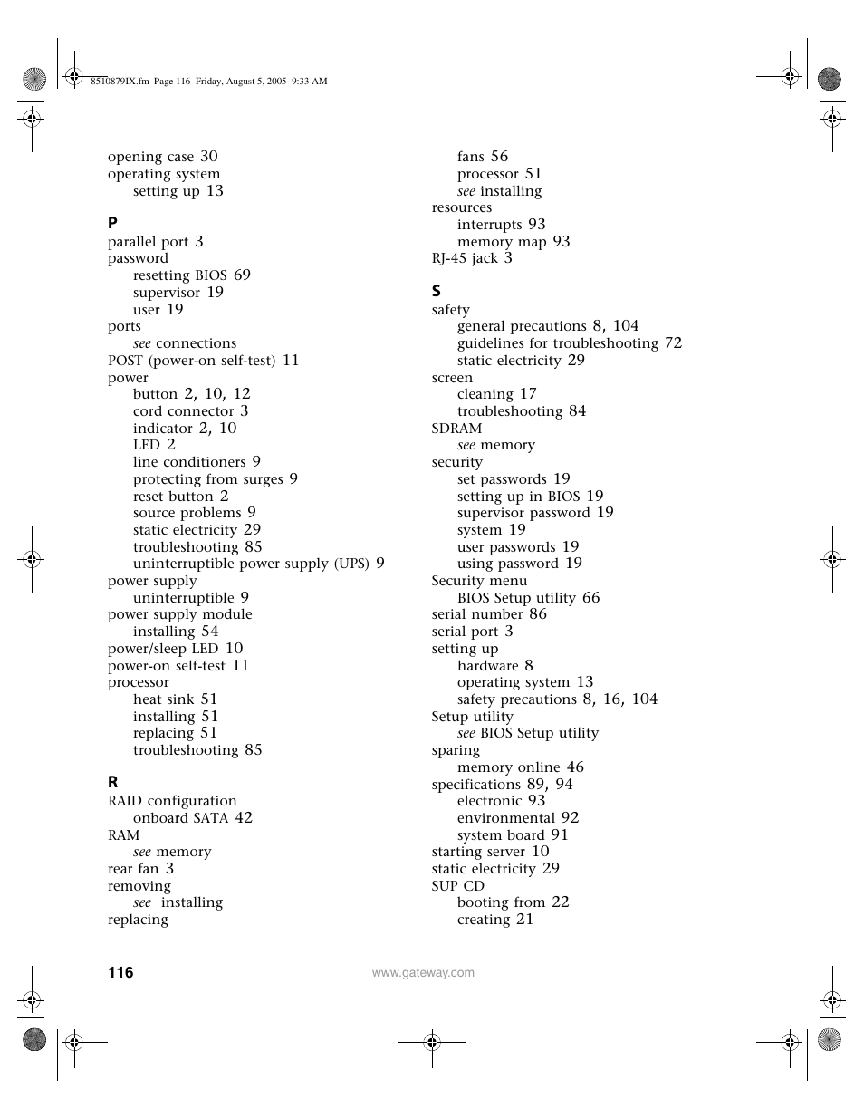 Gateway E-9220T User Manual | Page 121 / 124