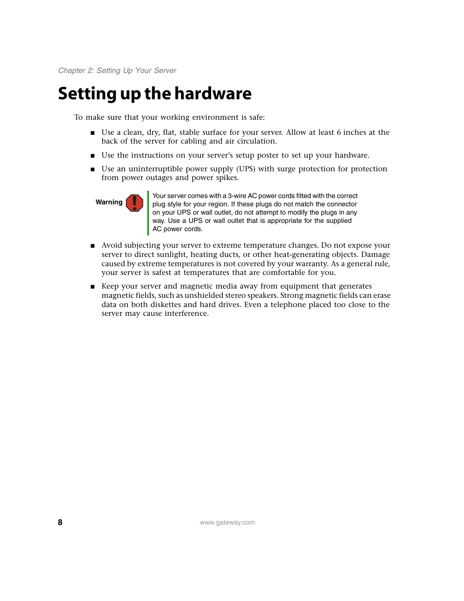 Setting up the hardware | Gateway E-9220T User Manual | Page 13 / 124