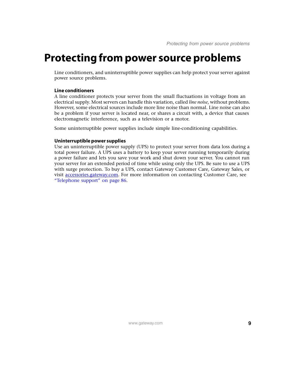 Protecting from power source problems | Gateway E-9220T User Manual | Page 14 / 124