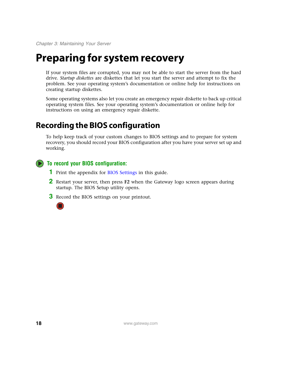 Preparing for system recovery, Recording the bios configuration | Gateway E-9220T User Manual | Page 23 / 124
