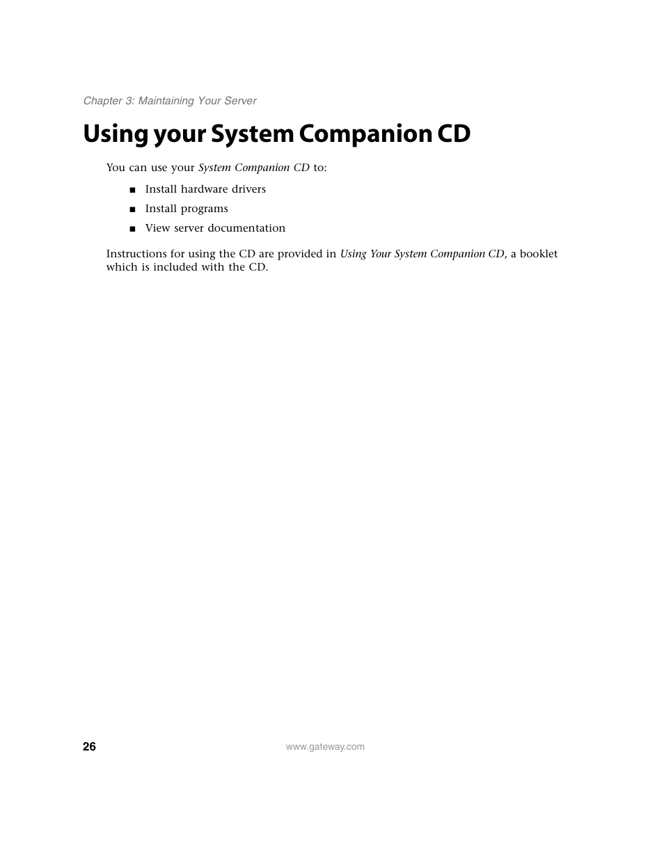Using your system companion cd | Gateway E-9220T User Manual | Page 31 / 124