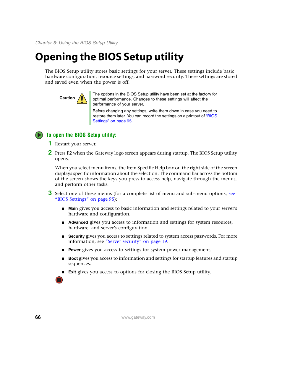 Opening the bios setup utility | Gateway E-9220T User Manual | Page 71 / 124