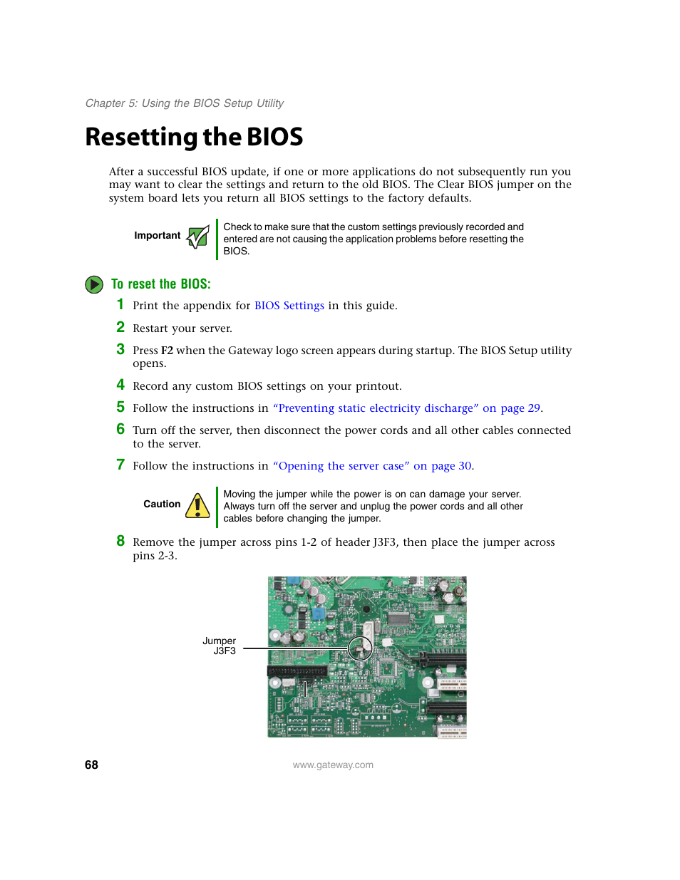 Resetting the bios | Gateway E-9220T User Manual | Page 73 / 124