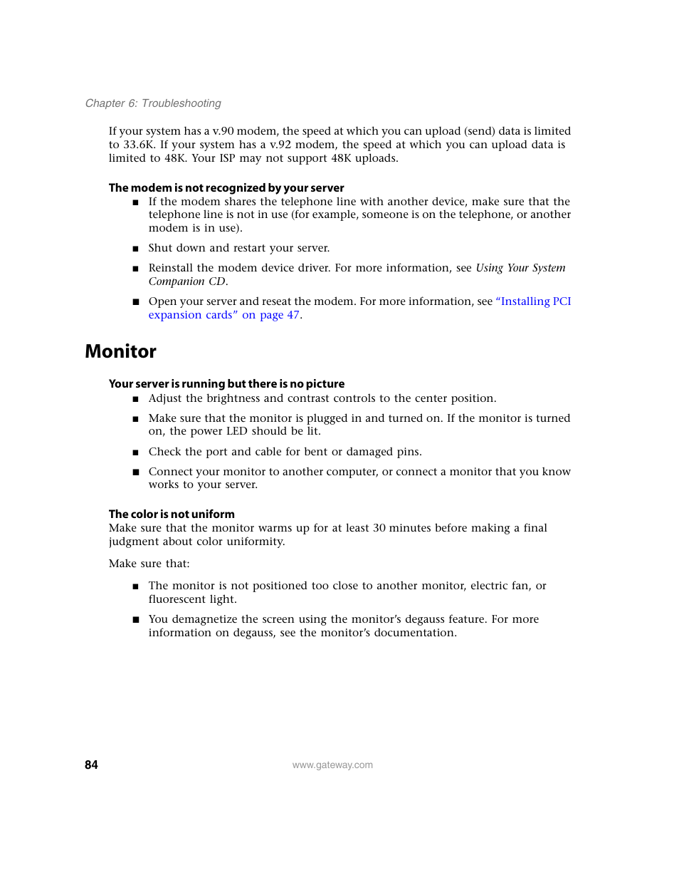 Monitor | Gateway E-9220T User Manual | Page 89 / 124