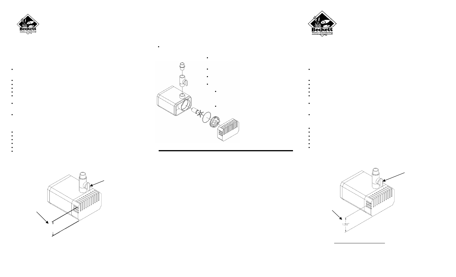Beckett Water Gardening M130 User Manual | 2 pages
