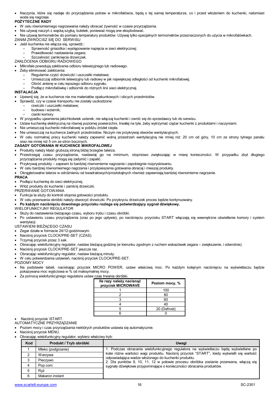 Scarlett SC-2301 User Manual | Page 16 / 46