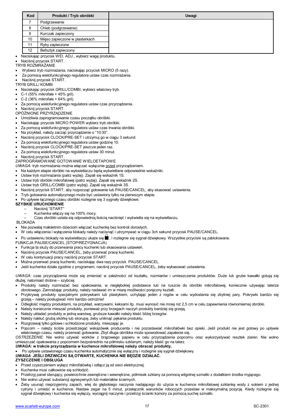 Scarlett SC-2301 User Manual | Page 17 / 46