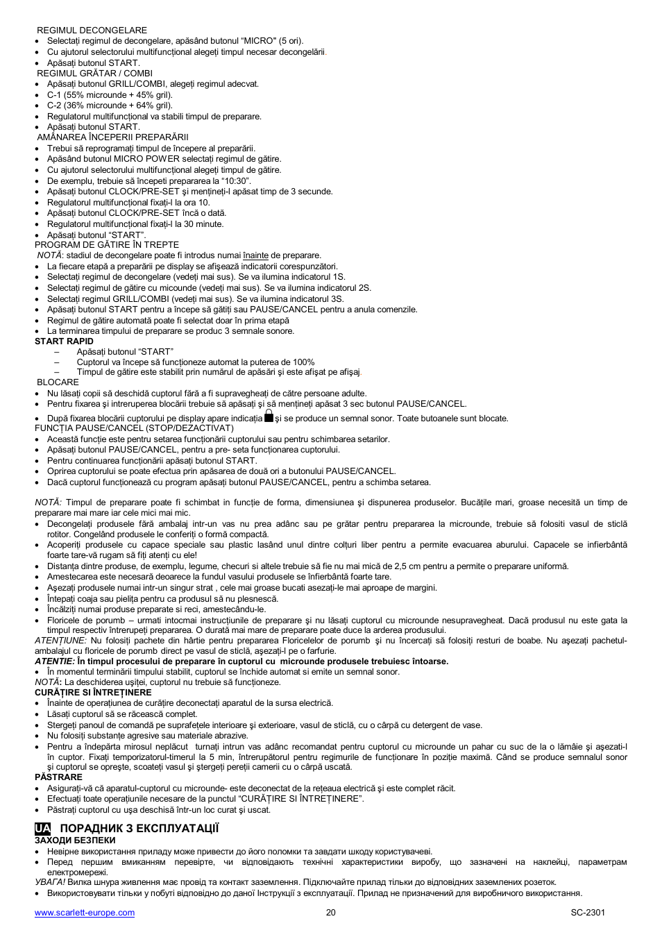 Scarlett SC-2301 User Manual | Page 20 / 46