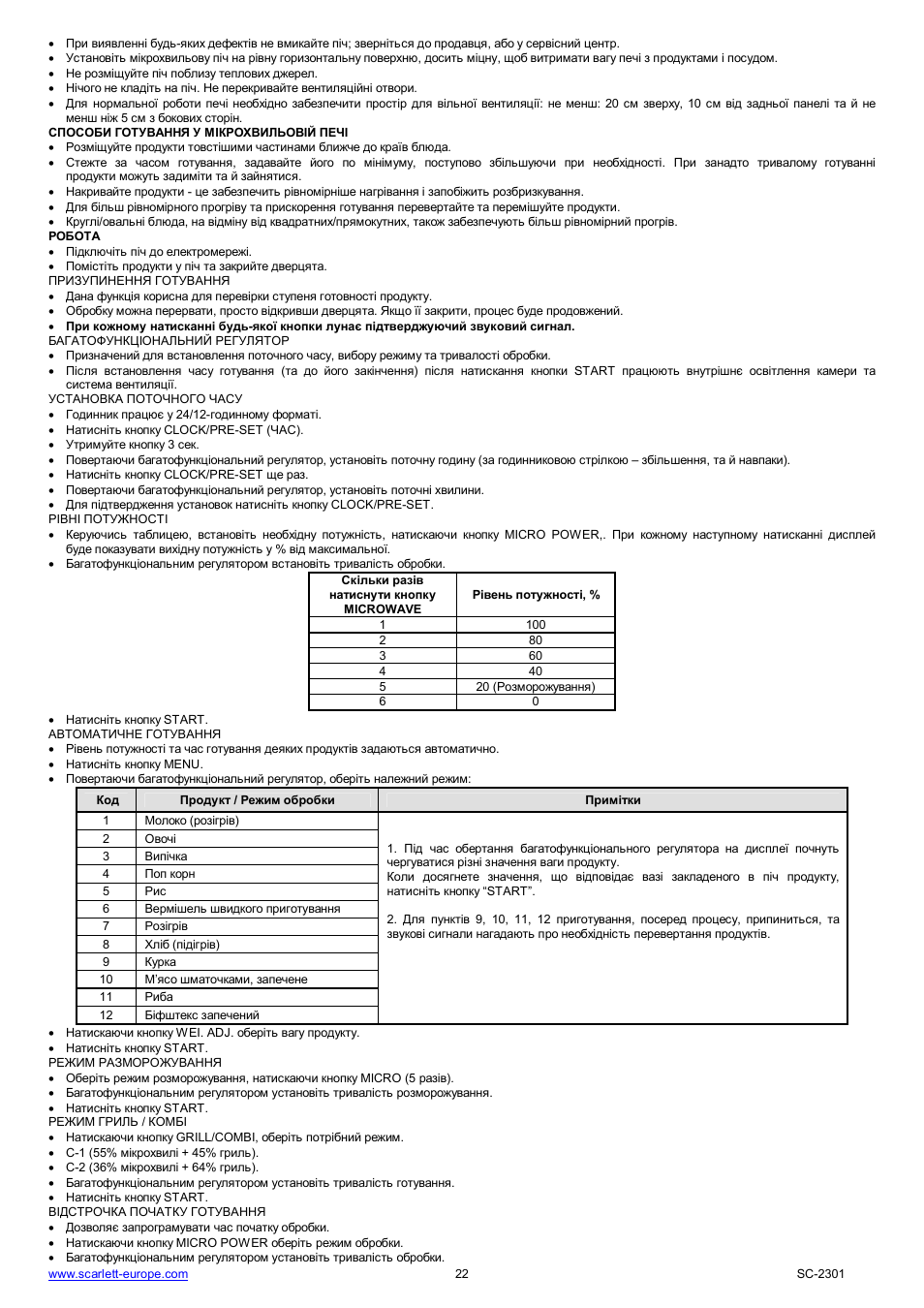 Scarlett SC-2301 User Manual | Page 22 / 46