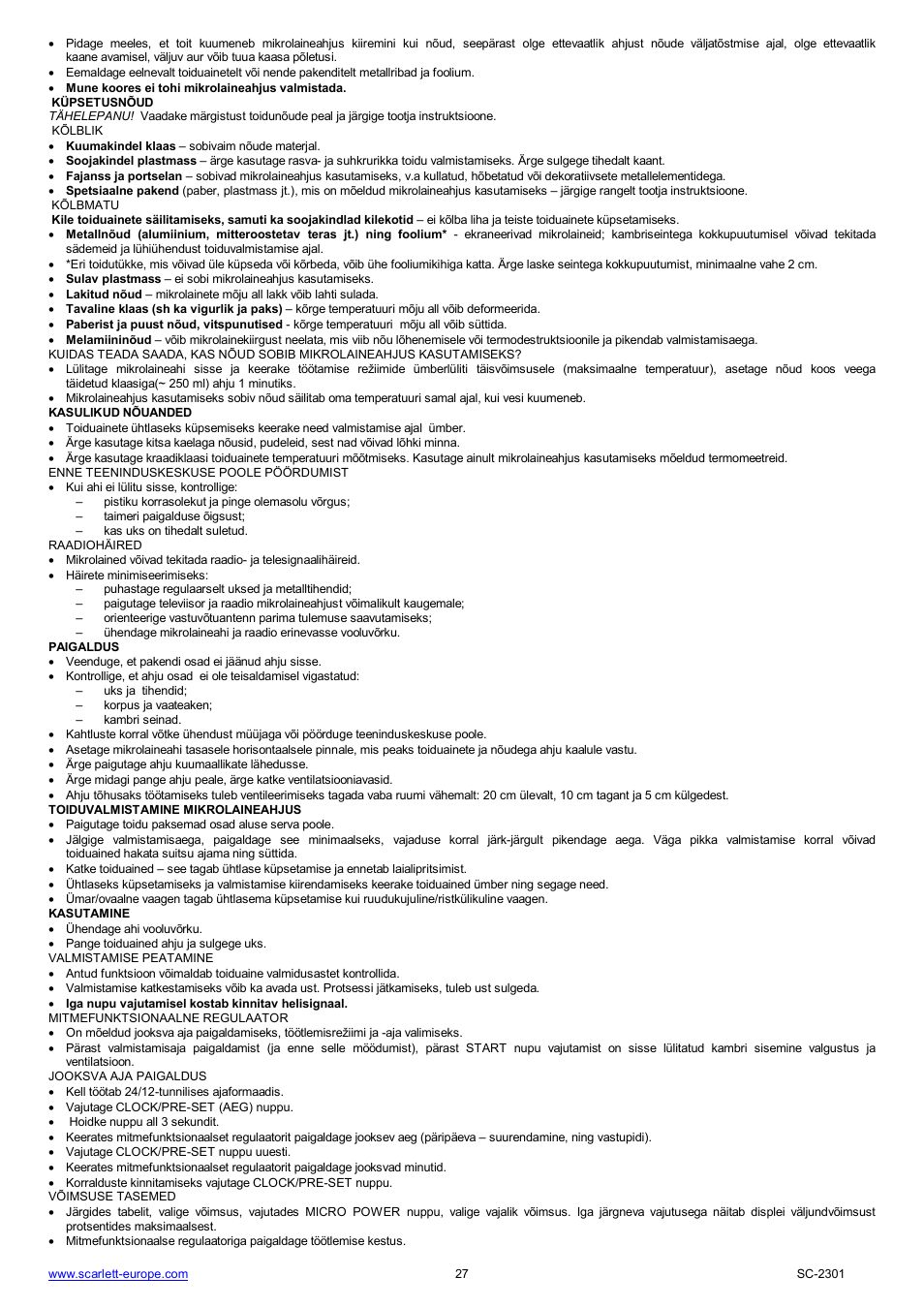 Scarlett SC-2301 User Manual | Page 27 / 46