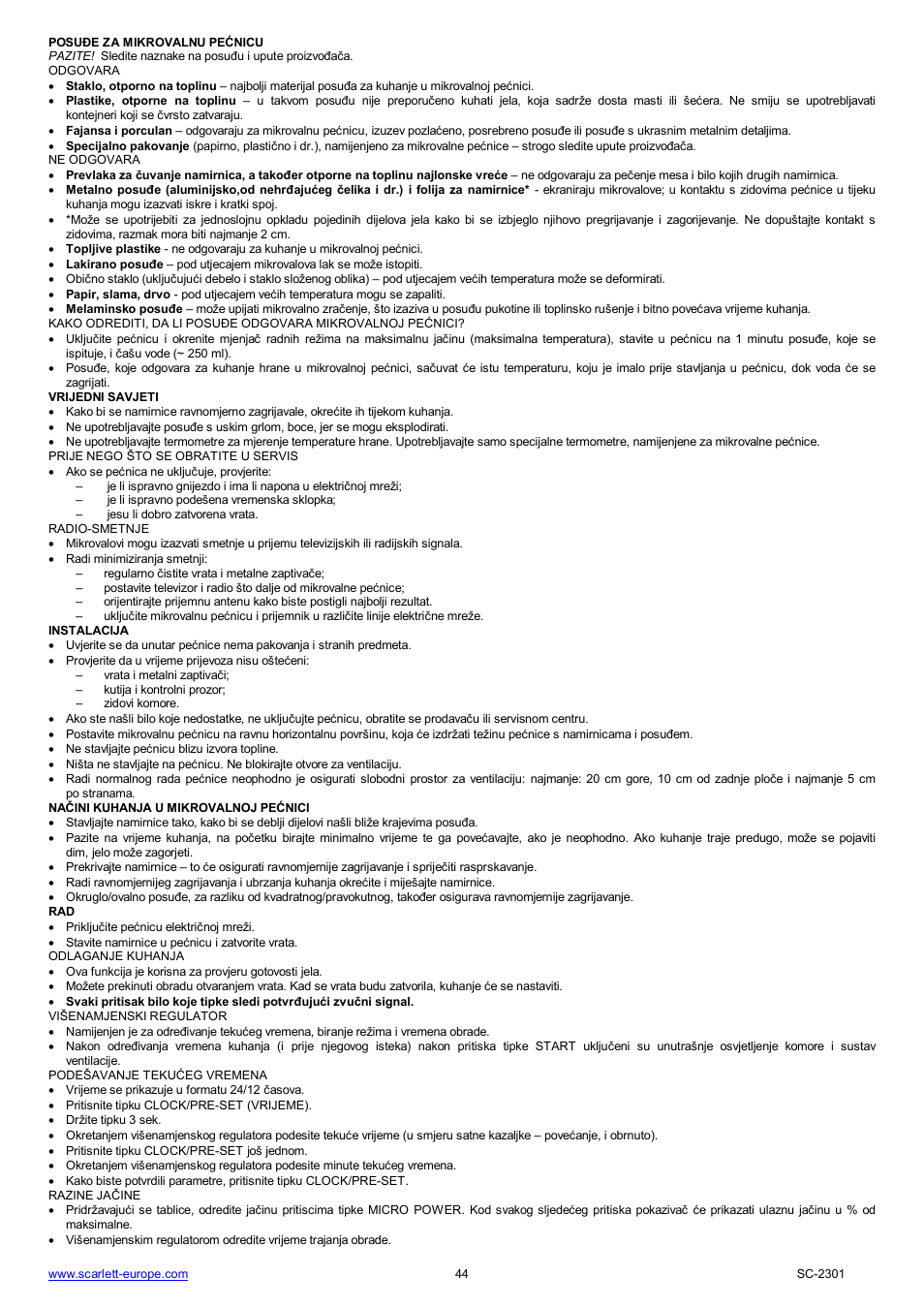 Scarlett SC-2301 User Manual | Page 44 / 46