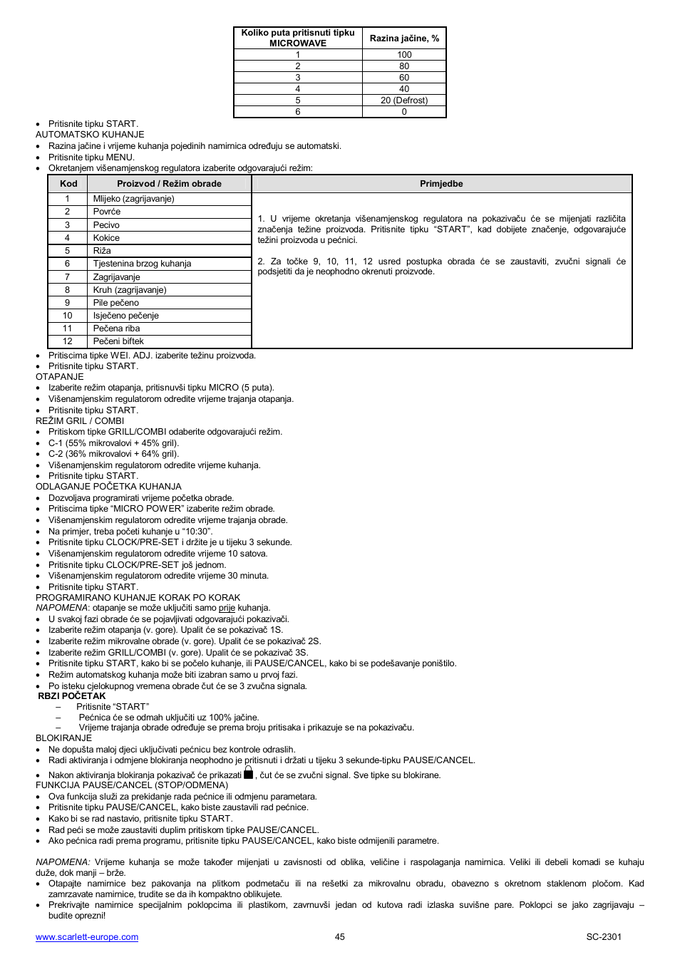 Scarlett SC-2301 User Manual | Page 45 / 46