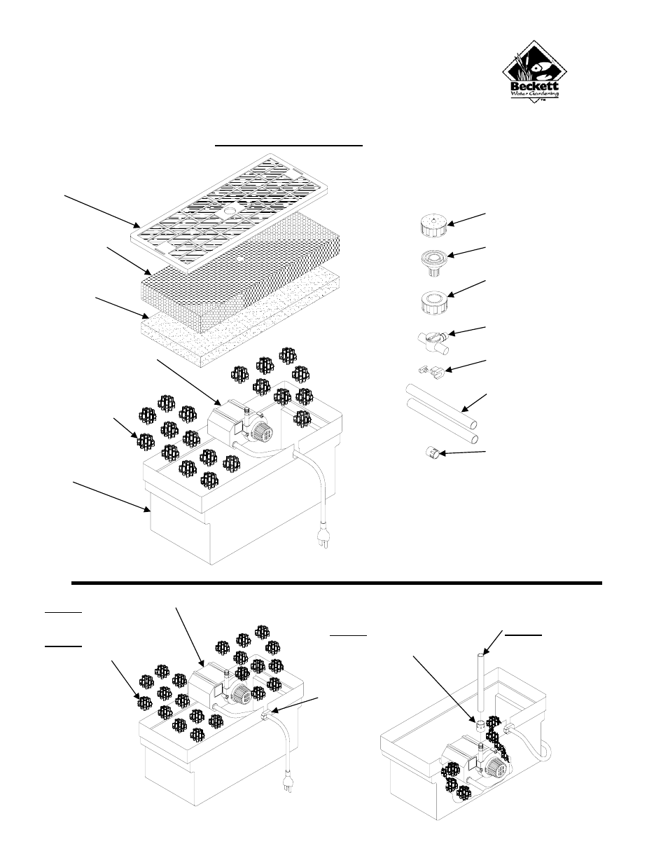 Beckett Water Gardening Pond Filter Kit BF350A20 User Manual | 12 pages