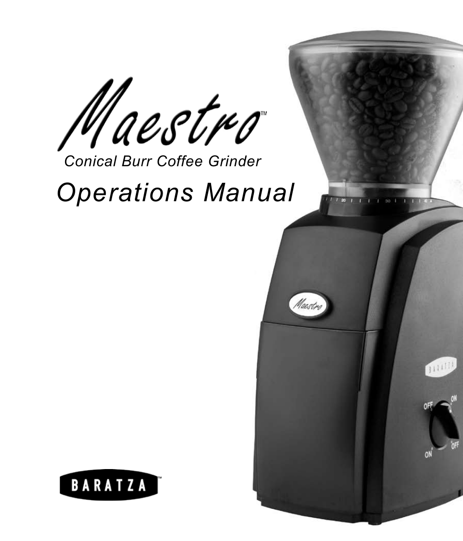 Baratza Maestro User Manual | 15 pages