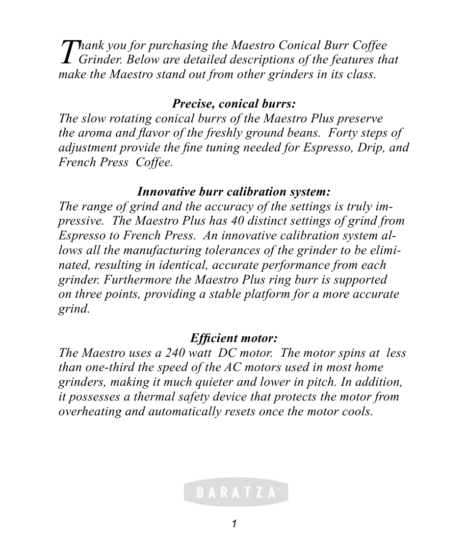 Baratza Maestro User Manual | Page 3 / 15