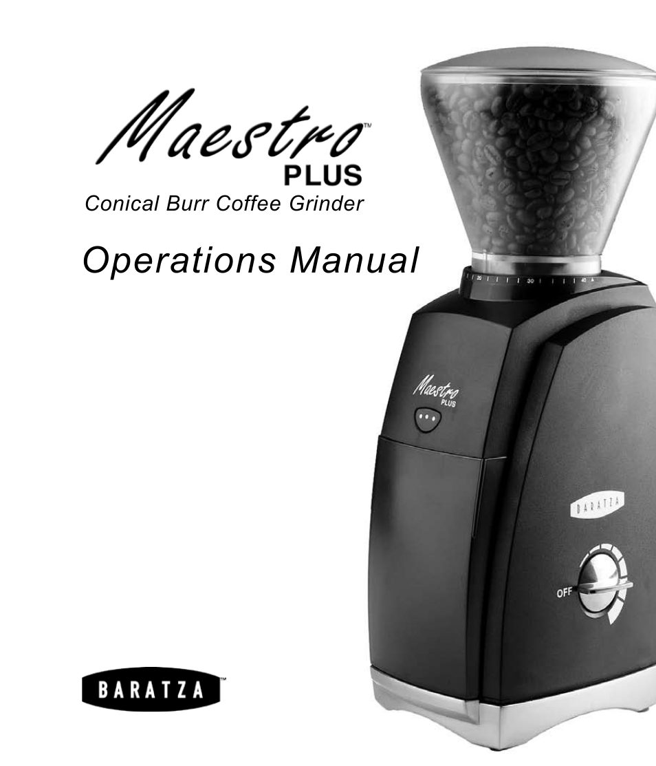 Baratza Maestro Plus User Manual | 15 pages