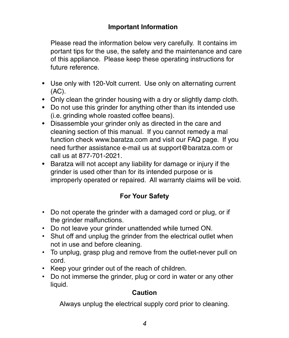 Baratza Maestro Plus User Manual | Page 6 / 15