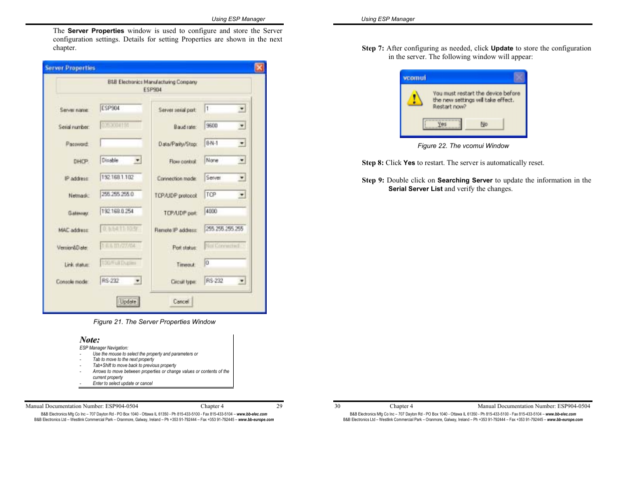 B&B Electronics ESP904 User Manual | Page 20 / 39