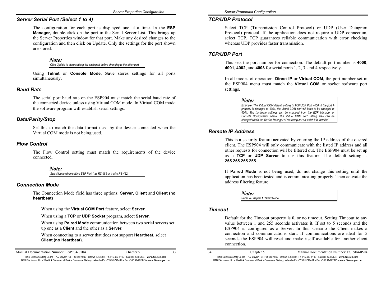 B&B Electronics ESP904 User Manual | Page 22 / 39