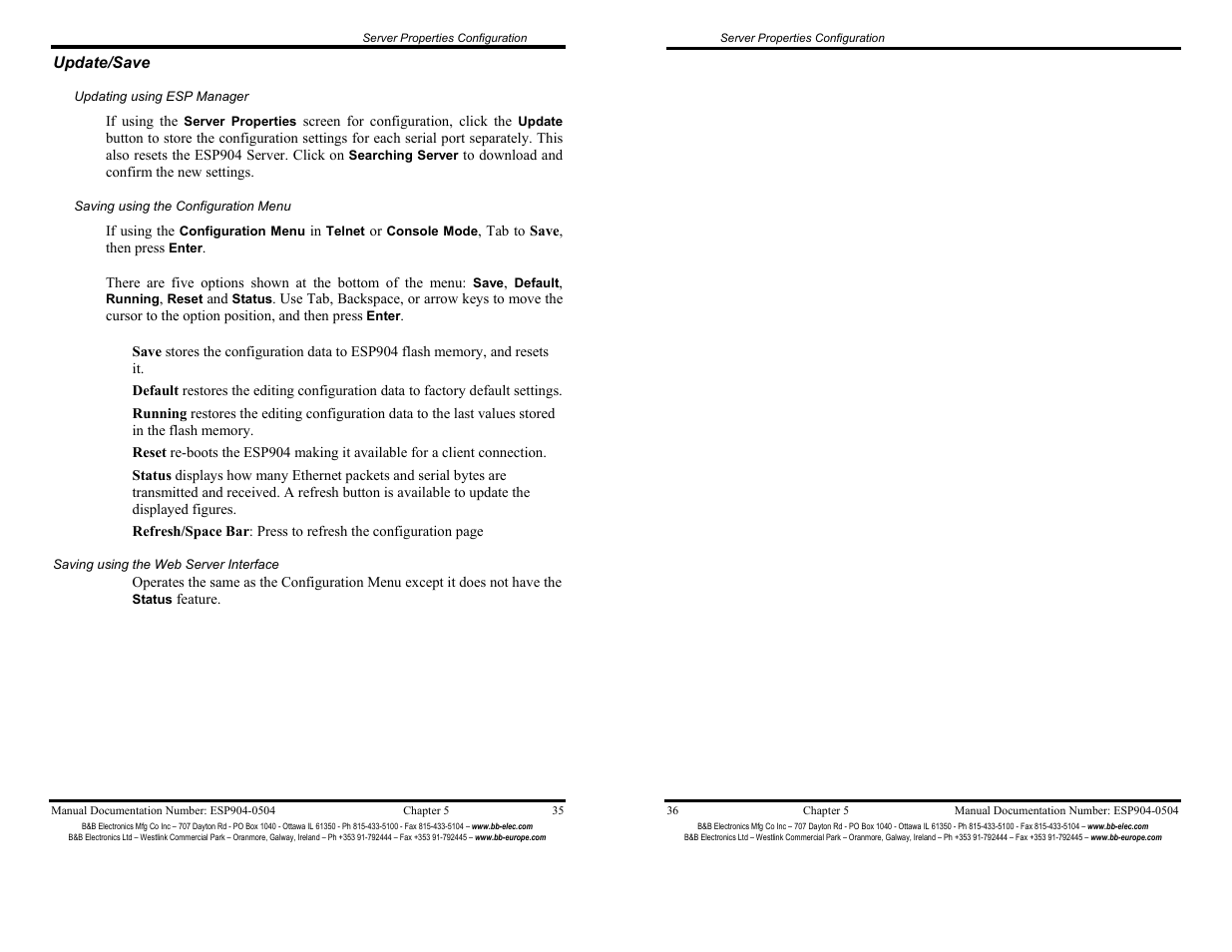 B&B Electronics ESP904 User Manual | Page 23 / 39