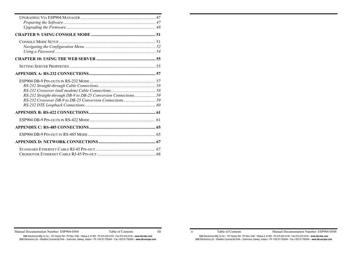 B&B Electronics ESP904 User Manual | Page 4 / 39