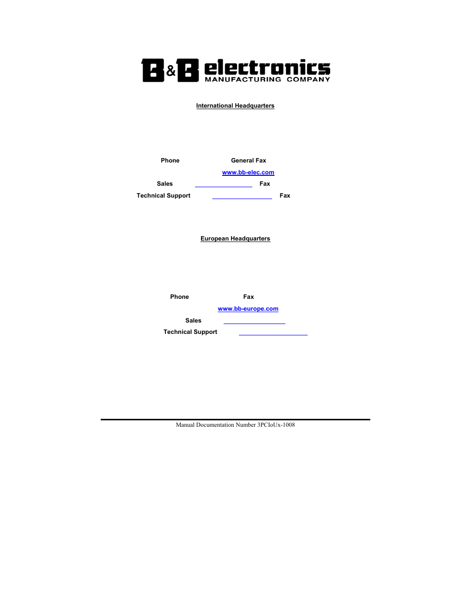 B&B Electronics 3PCIU4 User Manual | Page 2 / 92