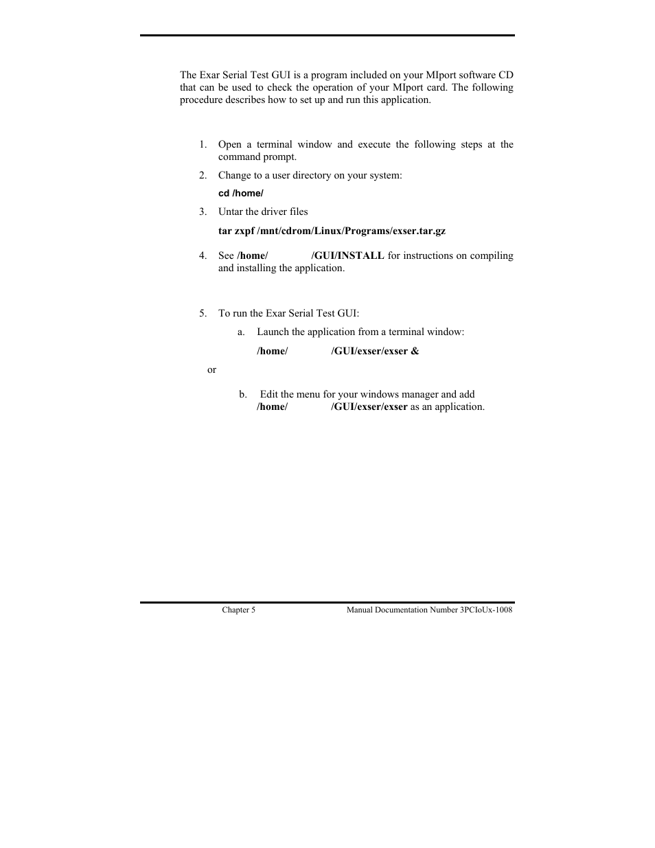 Using the exar serial gui example application | B&B Electronics 3PCIU4 User Manual | Page 54 / 92