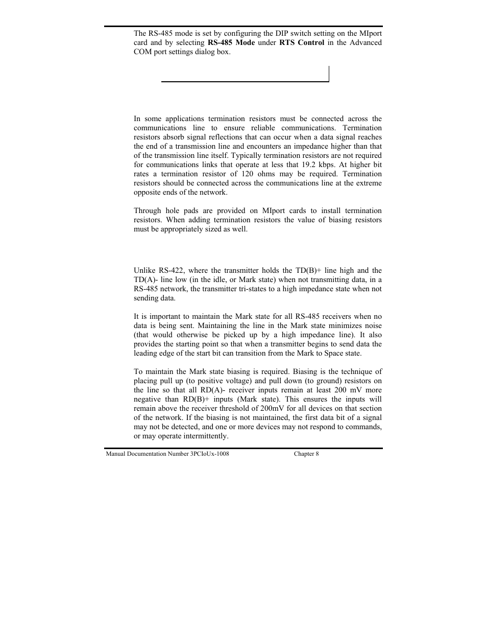 Rs-485 termination resistors, Rs-485 network biasing | B&B Electronics 3PCIU4 User Manual | Page 69 / 92