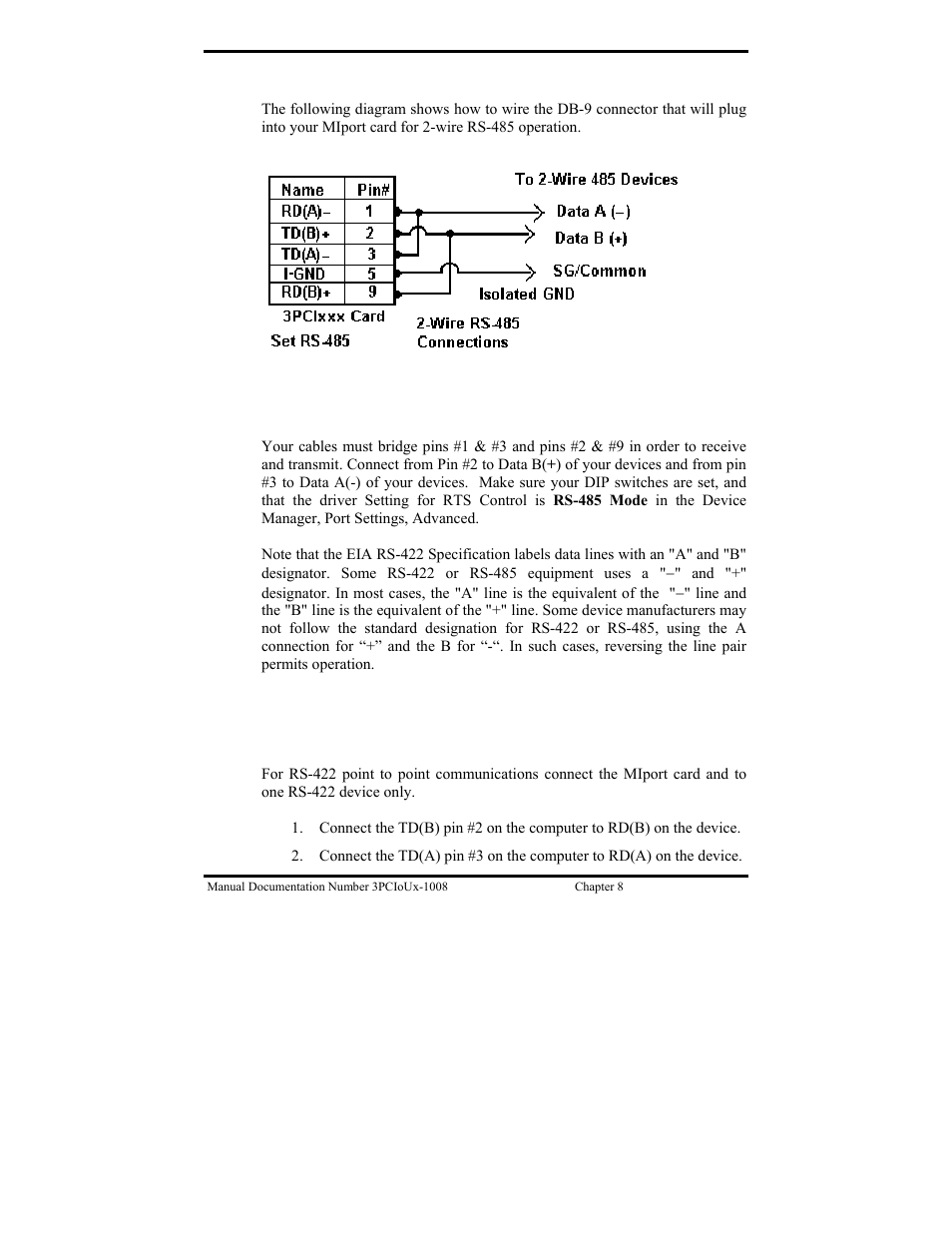 Wire rs-485 connections | B&B Electronics 3PCIU4 User Manual | Page 71 / 92