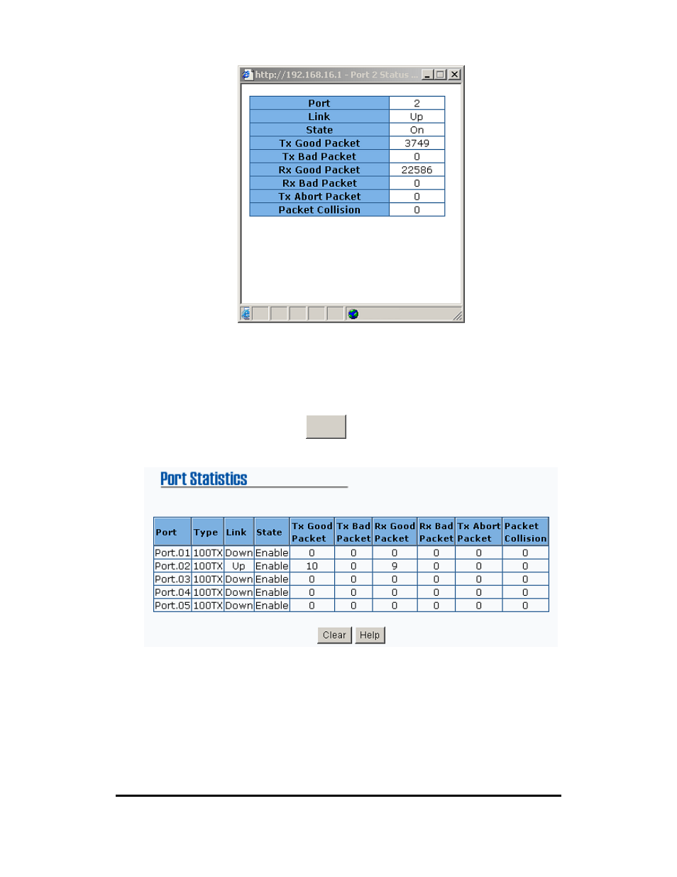 Port statistics | B&B Electronics EIR505-XX User Manual | Page 31 / 65