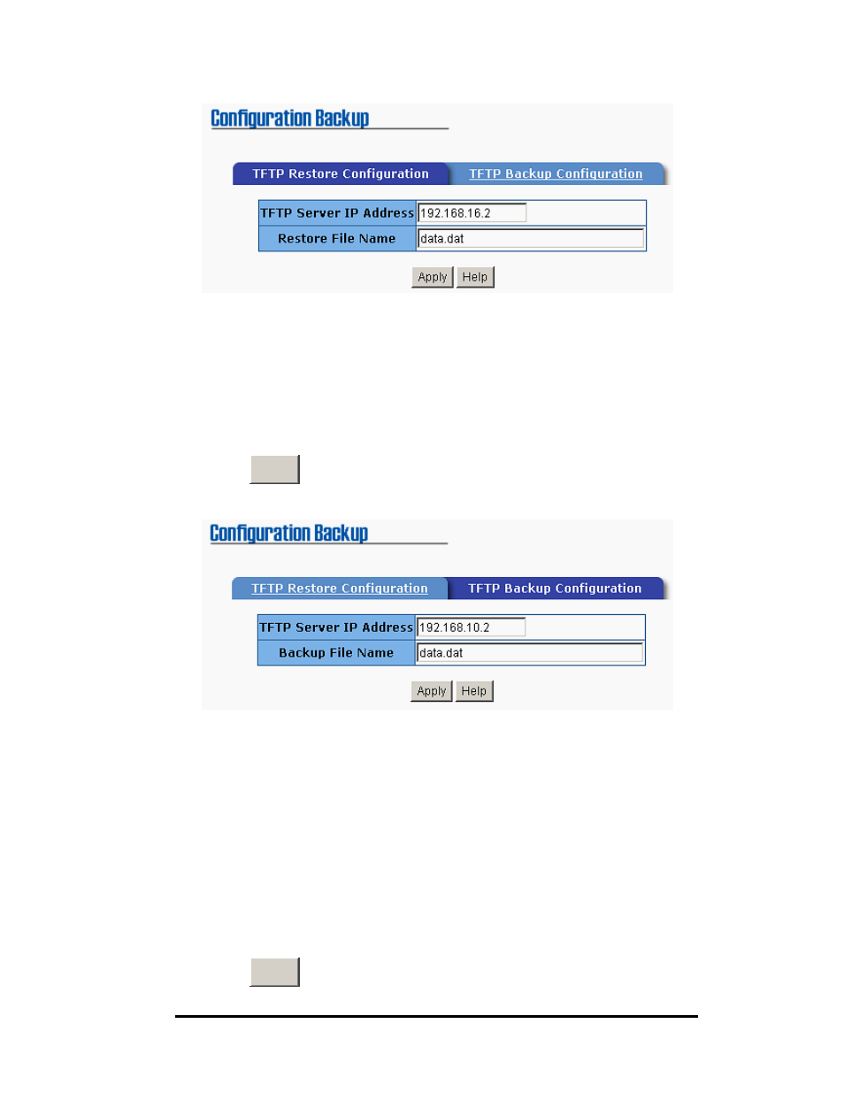 Tftp update firmware, Tftp backup configuration | B&B Electronics EIR505-XX User Manual | Page 56 / 65