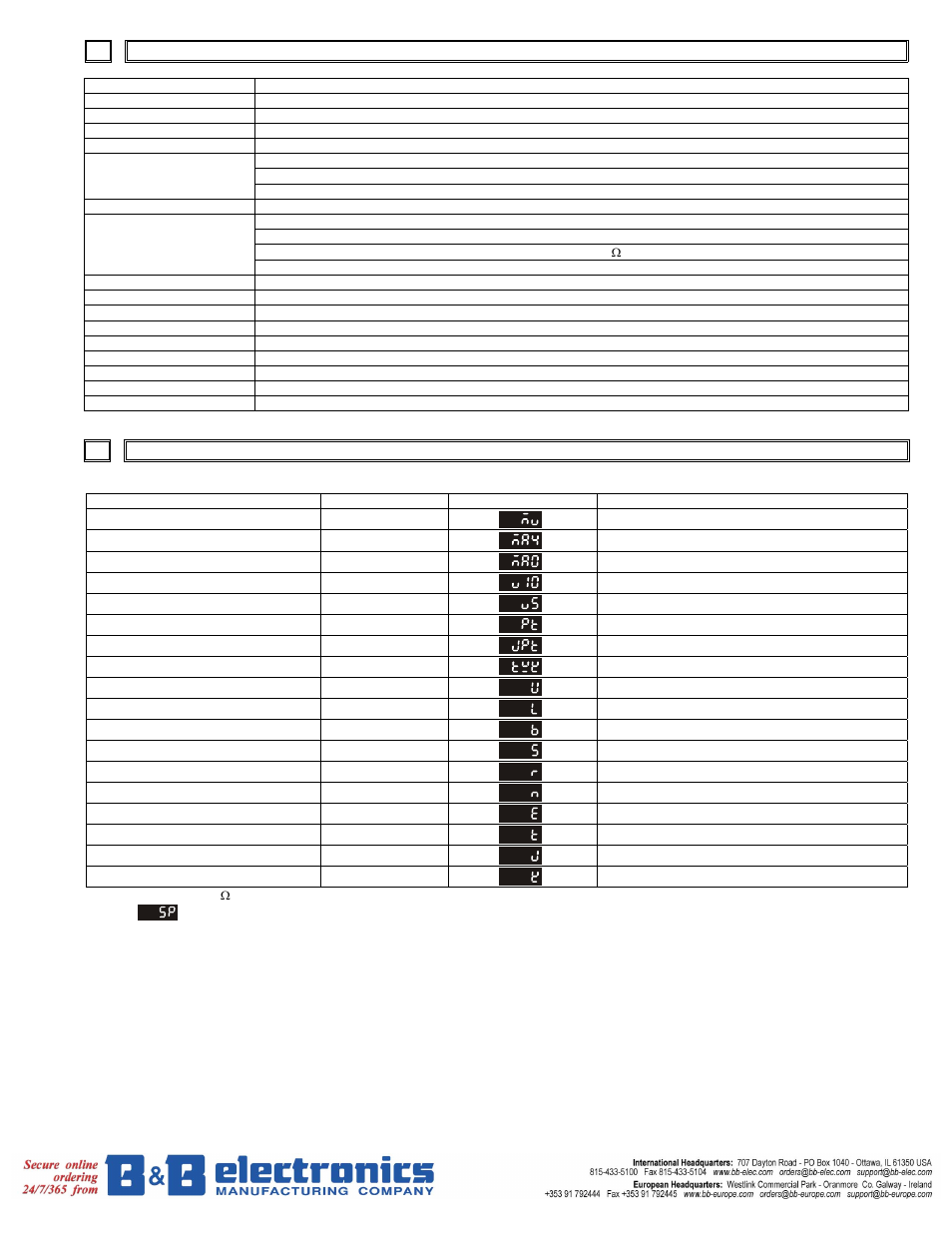 2 4 specifications, Temperature sensor type and temperature range | B&B Electronics DELTA Temperature Controller DTB Series User Manual | Page 3 / 13