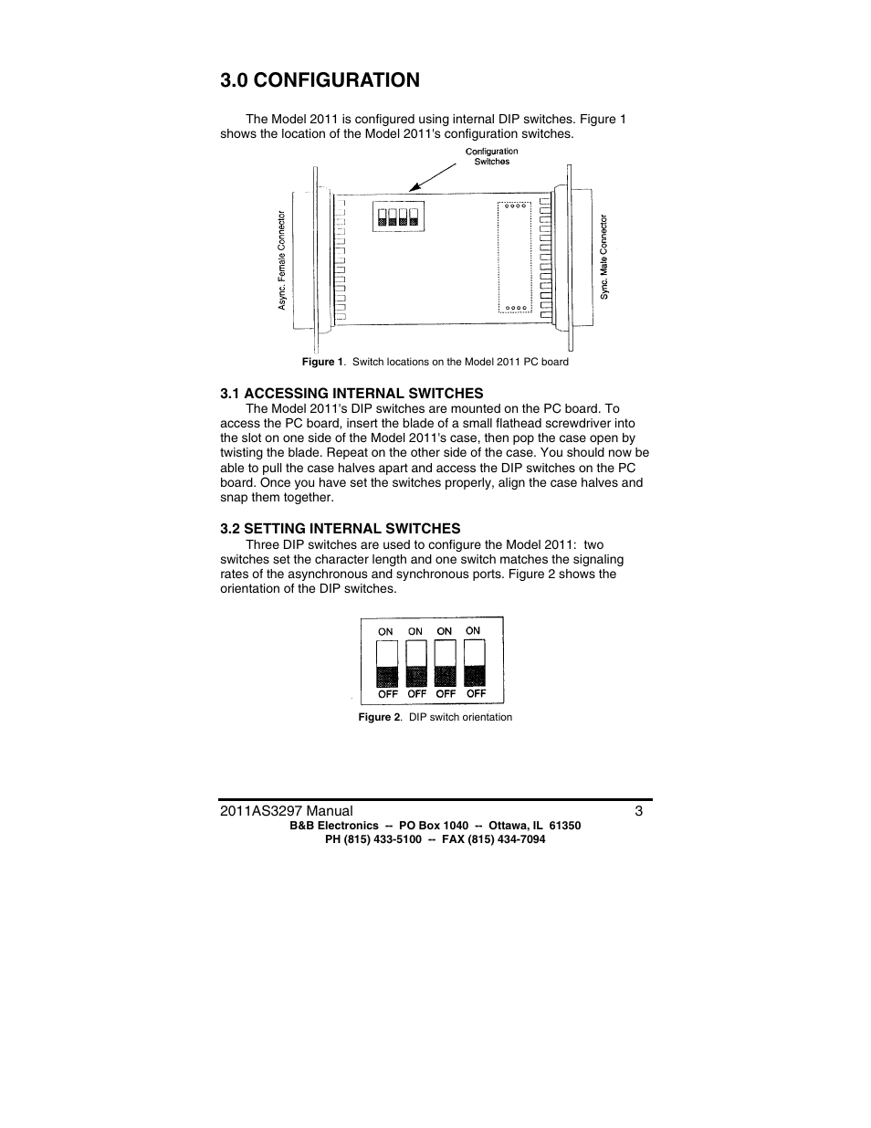 0 configuration | B&B Electronics High Speed Asynchronous to Synchronous Converter 2011 User Manual | Page 5 / 11