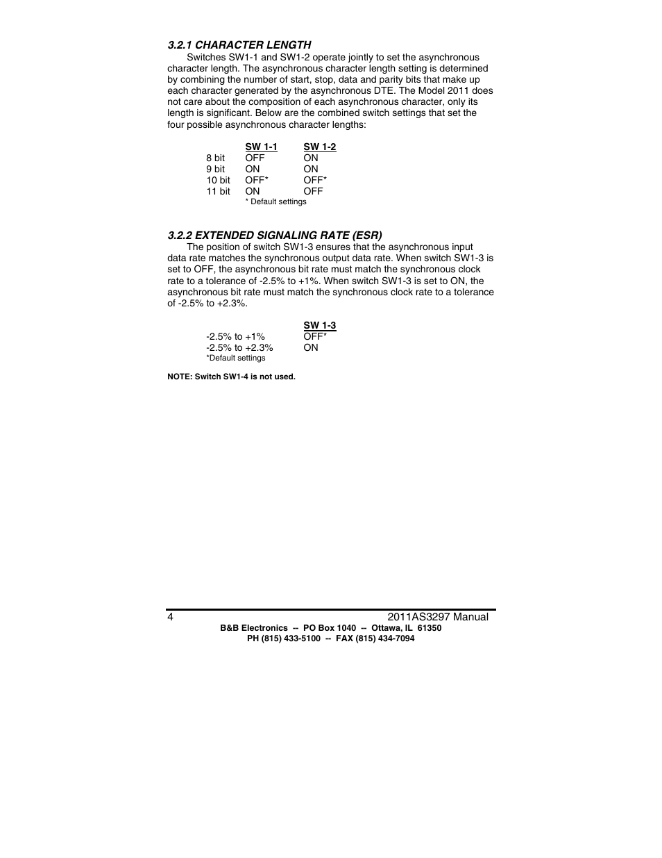 B&B Electronics High Speed Asynchronous to Synchronous Converter 2011 User Manual | Page 6 / 11