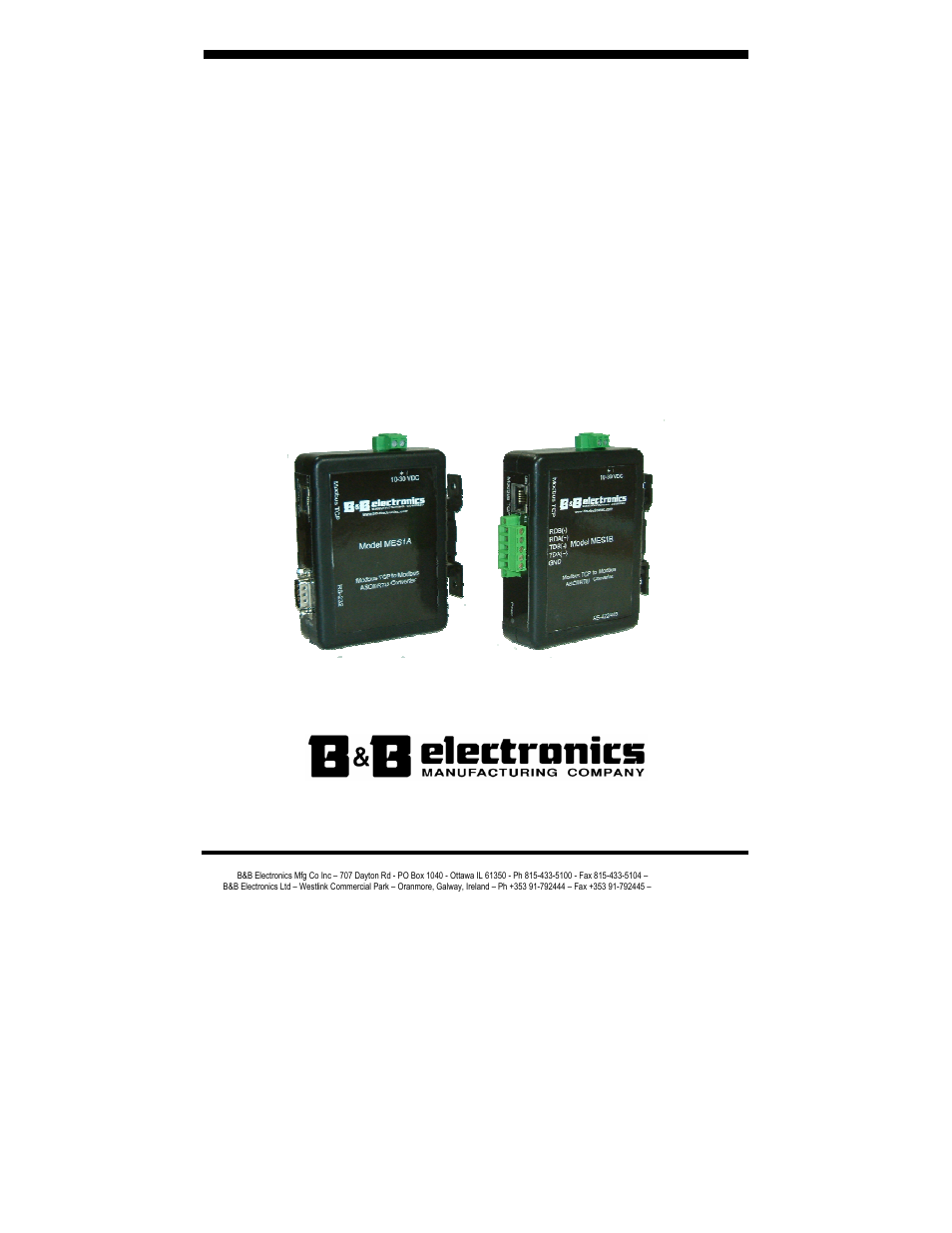 B&B Electronics MES1A User Manual | 71 pages