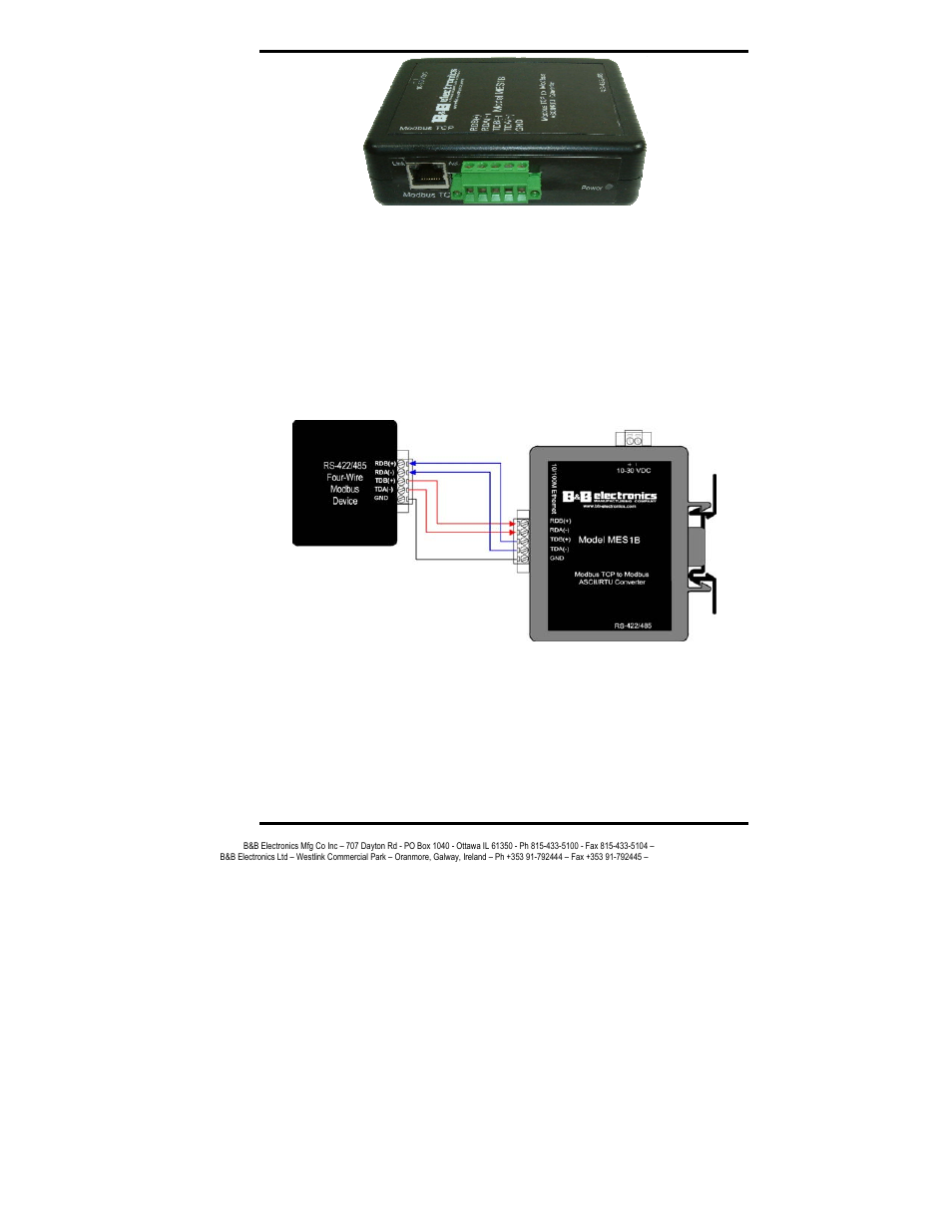 Rs-485 two-wire mode | B&B Electronics MES1A User Manual | Page 16 / 71
