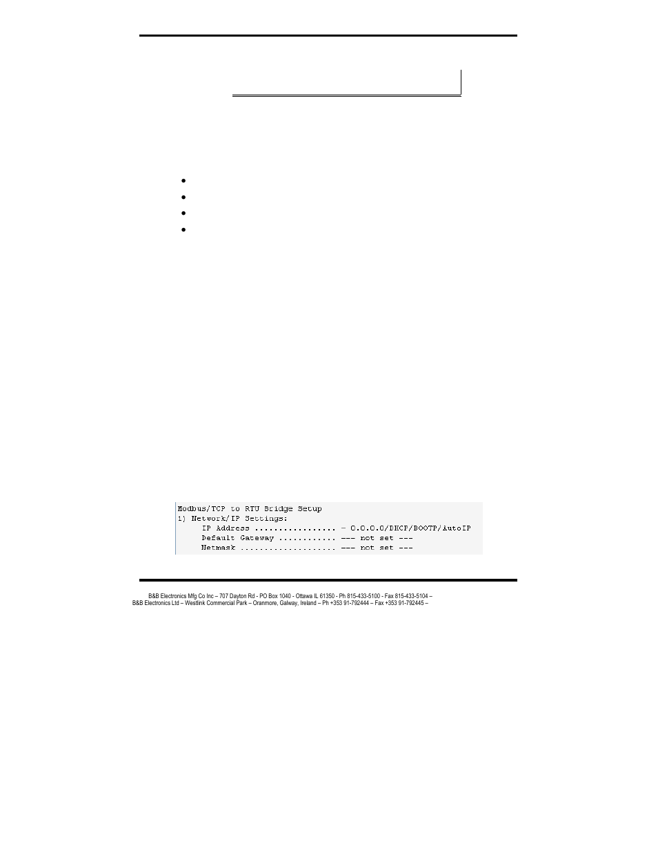 1) network/ip settings, Ip address | B&B Electronics MES1A User Manual | Page 32 / 71