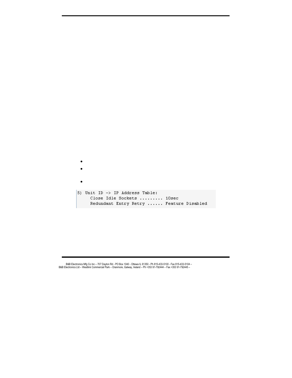 5) unit id to ip address lookup table settings, Serial tx delay after rx, Swap 4x/0h to get 3x/1x | Close idle tcp sockets after | B&B Electronics MES1A User Manual | Page 42 / 71