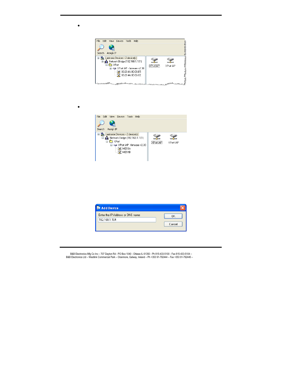 Adding a device manually, Display the hardware (mac) address, Display the device name | B&B Electronics MES1A User Manual | Page 47 / 71