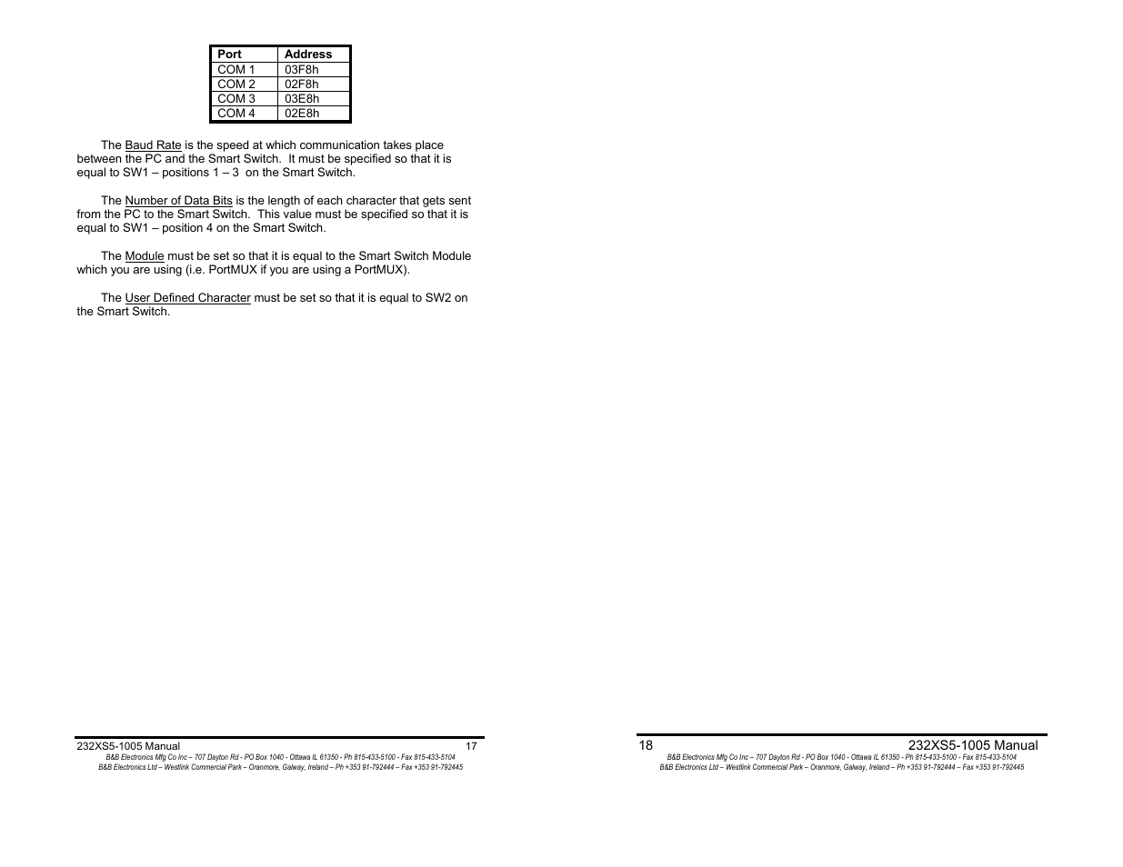 B&B Electronics 232XS5 User Manual | Page 11 / 15