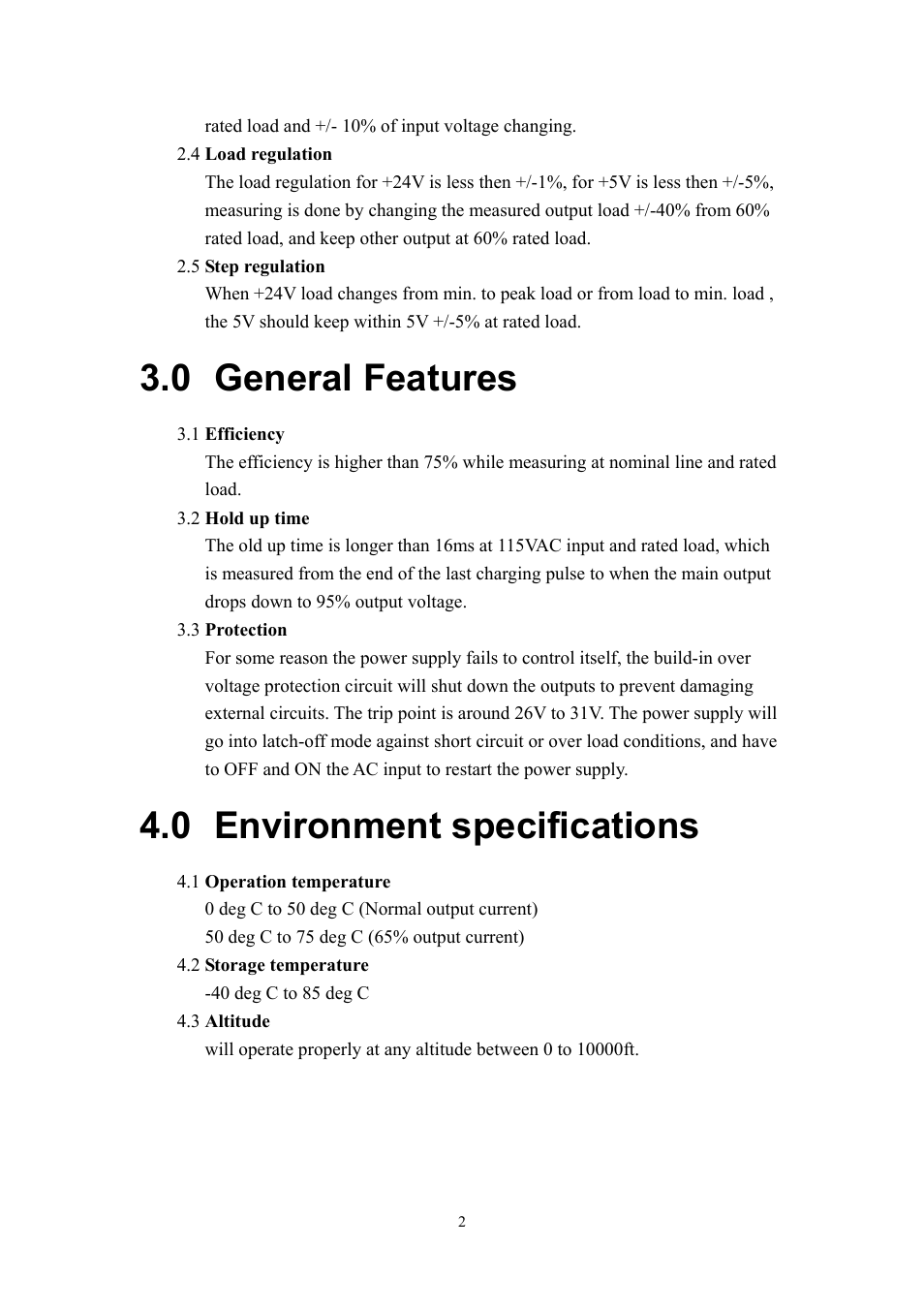 General features, Environment specifications, 0 general | Features, 0 environment, Specifications, 0 general features, 0 environment specifications | B&B Electronics DP-660 User Manual | Page 3 / 6